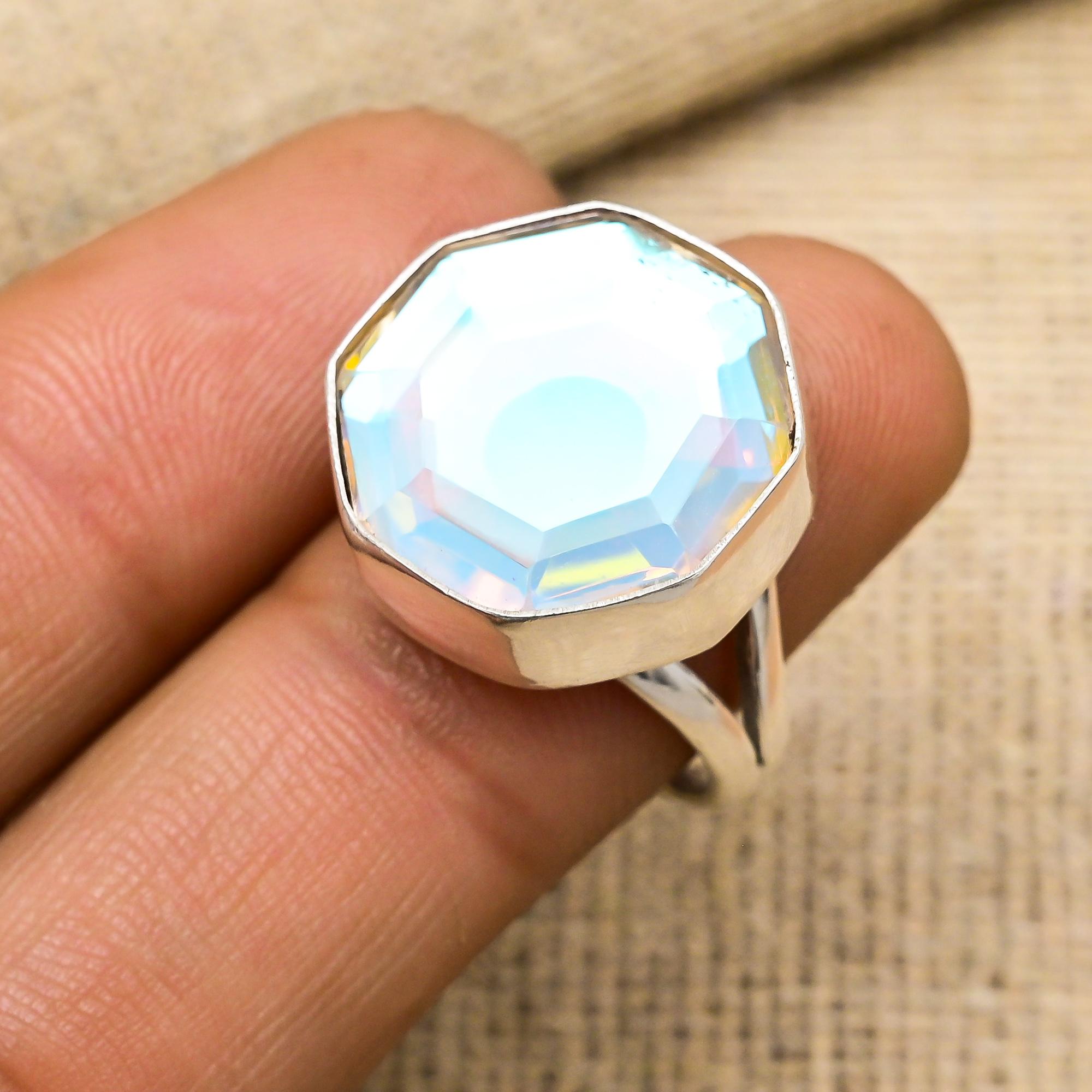 Mystic Topaz Gemstone Jewelry 925 Sterling Silver Jewelry Dazzling Ring Gift For Love