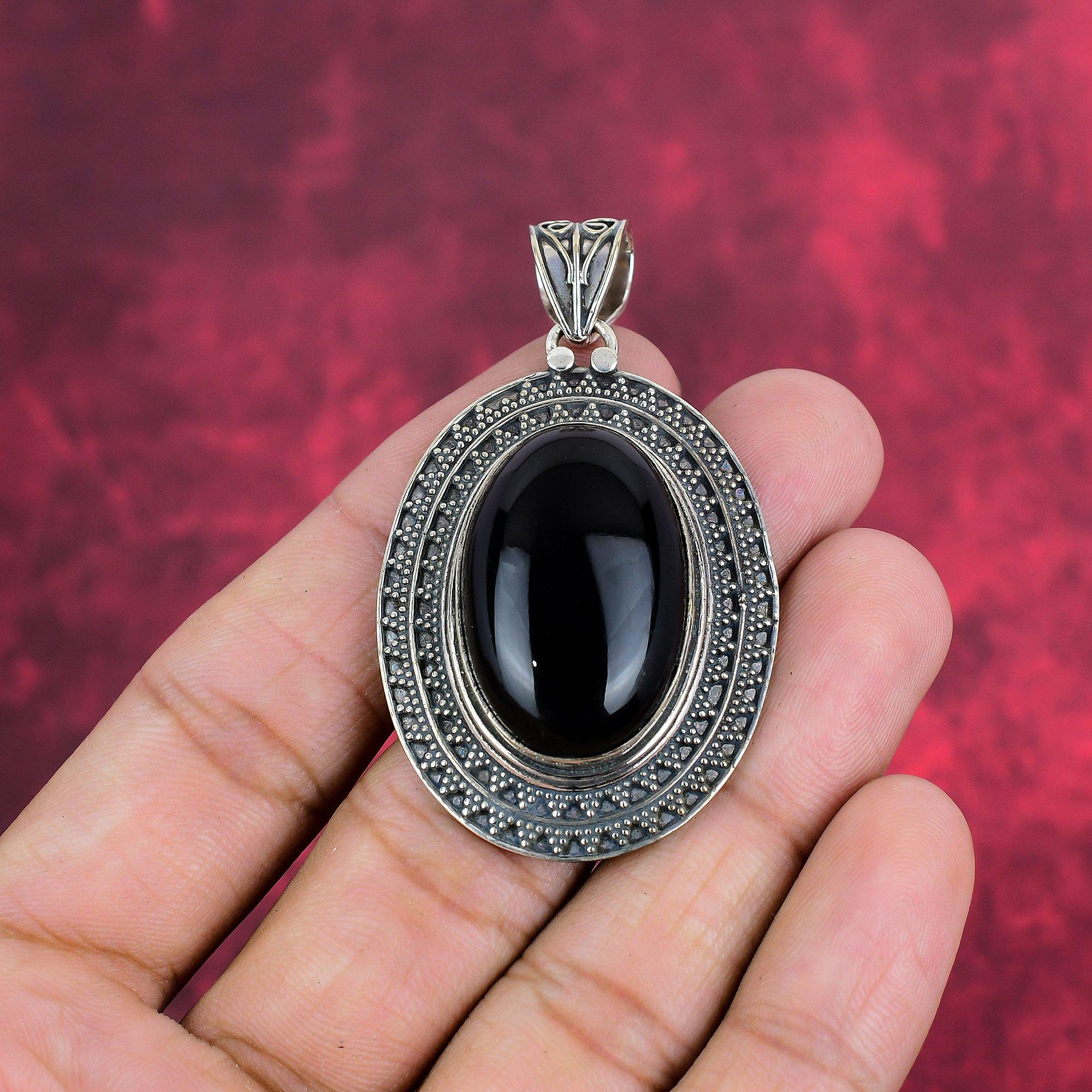 Black Obsidian Awesome Pendant, 925 Solid Sterling Silver Jewelry, Handmade Gemstone, Decent Jewelry For Women