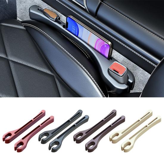 2 stk Bilsete Gap Filler Organizer Pu Vanntett bilsete Gap Plug Strip med 2 riller Sete Gap Oppbevaring Bilinteriørtilbehør