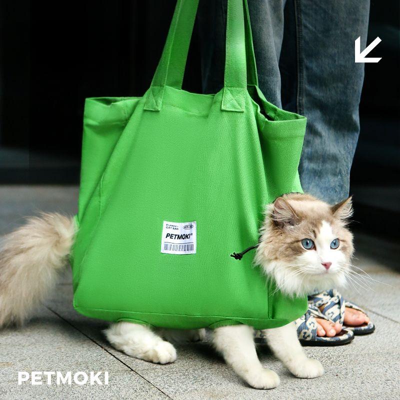Langlang Bag Cat Bag Portable Breathable Canvas Cat Diaper Bag Dog Pet Backpack Large Capacity Summer