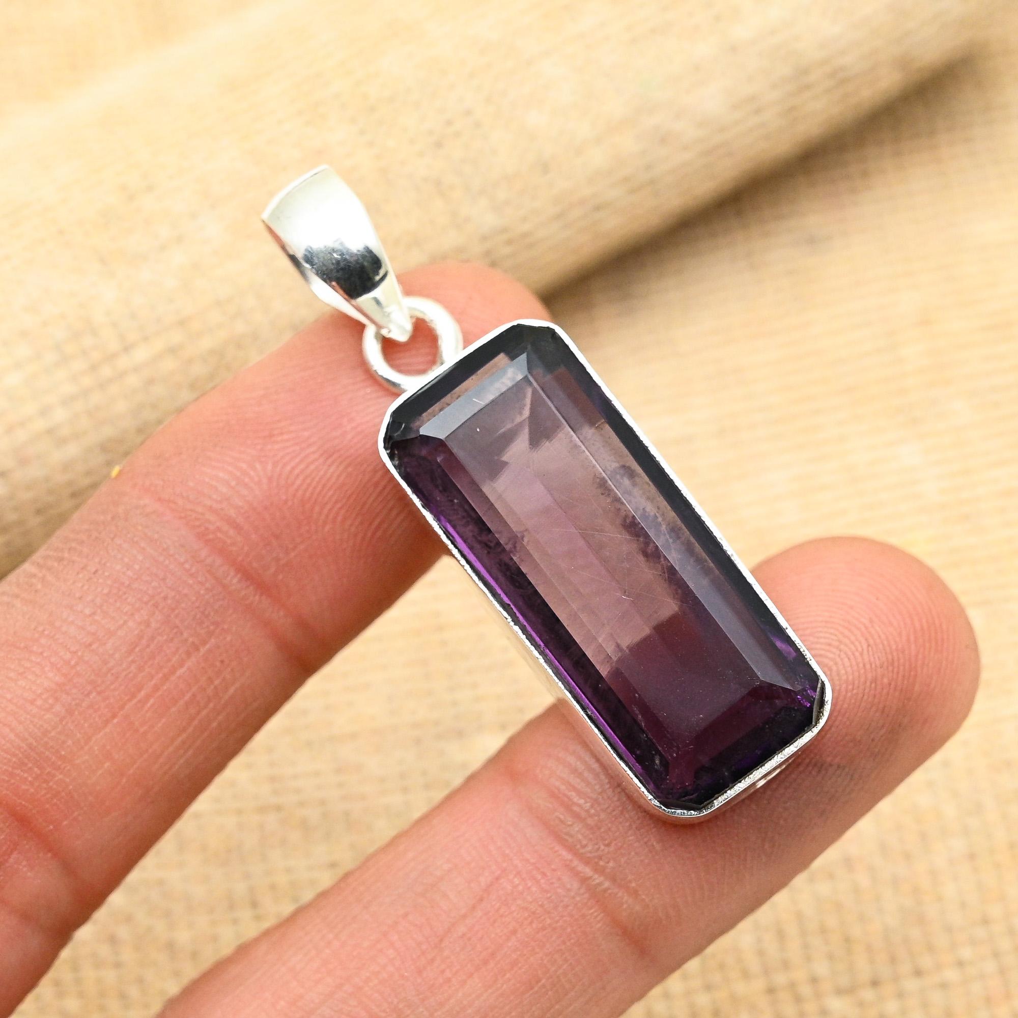 Wonderful Amethyst Gemstone Handmade 925 Solid Sterling Silver Jewelry Pendant For Wedding Gift