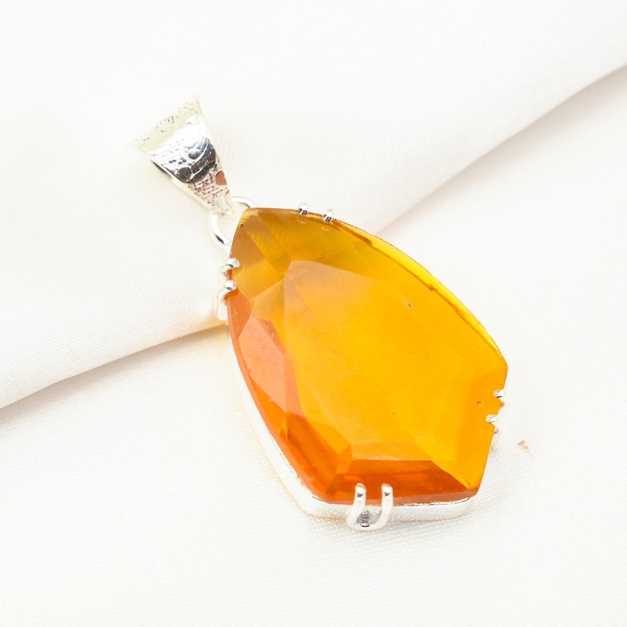 Honey Topaz Pendant, 925 Solid Sterling Silver Pendant, Handmade Gemstone Jewelry, Gifts For Wife Brand New Pendant