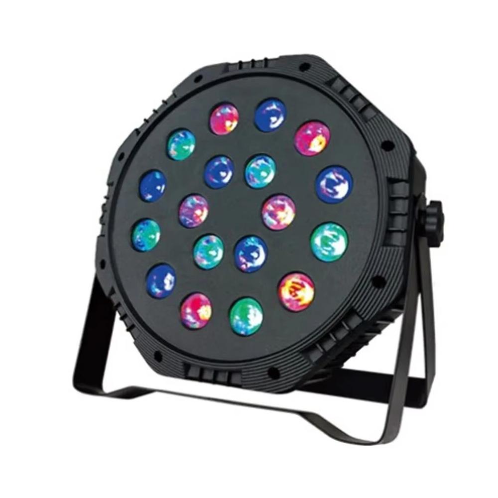 18 LED RGB Stage Par Light DMX512 Sound Activated Strobe Disco Lamp with EU/US Plug for DJ Wedding Bar Club Christmas Party Lighting Decor