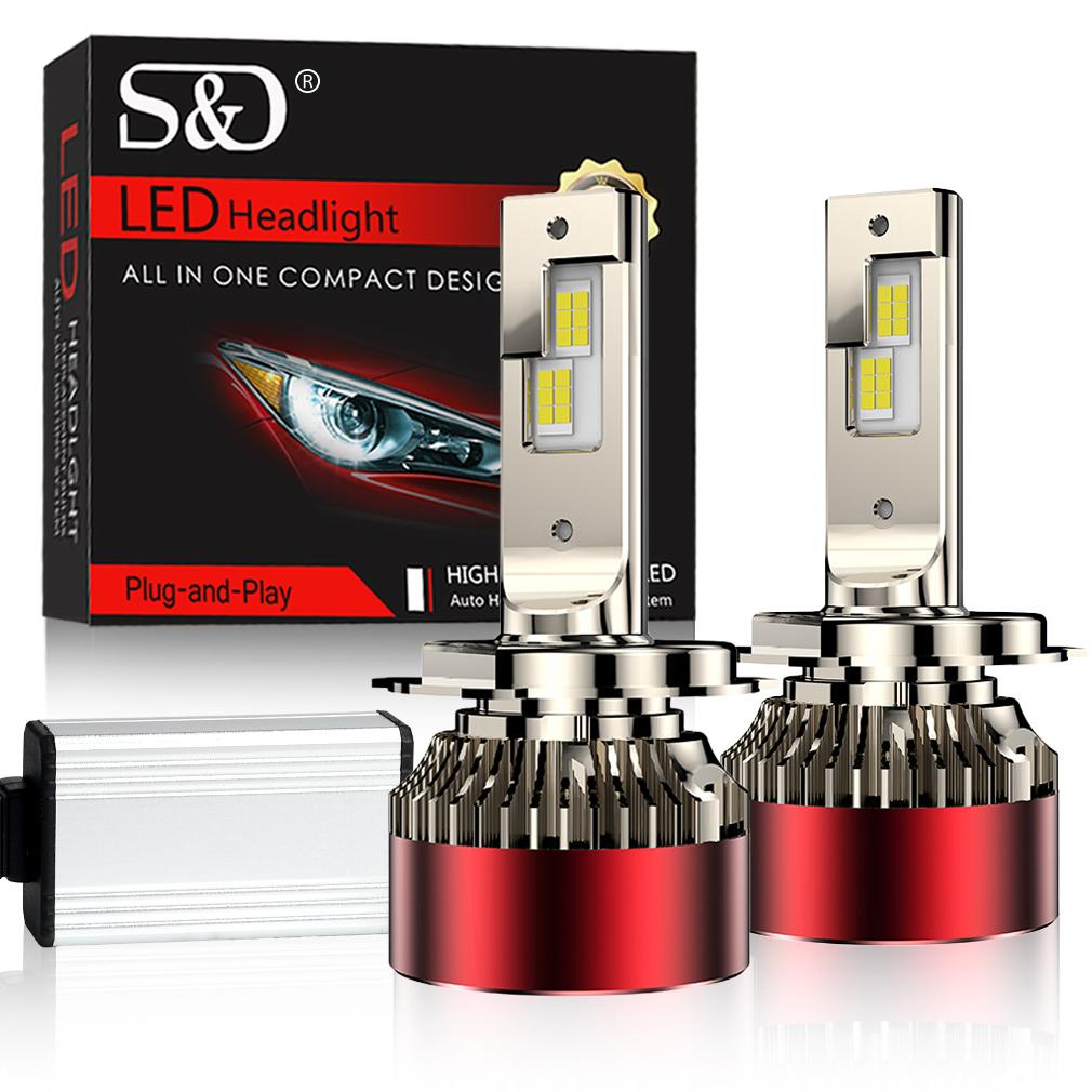 2 Stück H7 H4 LED-Scheinwerferlampen 6500K H1 H8 H11 LED 9005 HB3 9006 HB4 Auto Lampe 120W 60000LM 9012 Hir2 Hohe Leistung Canbus 30SMD CSP Chips Scheinwerfer