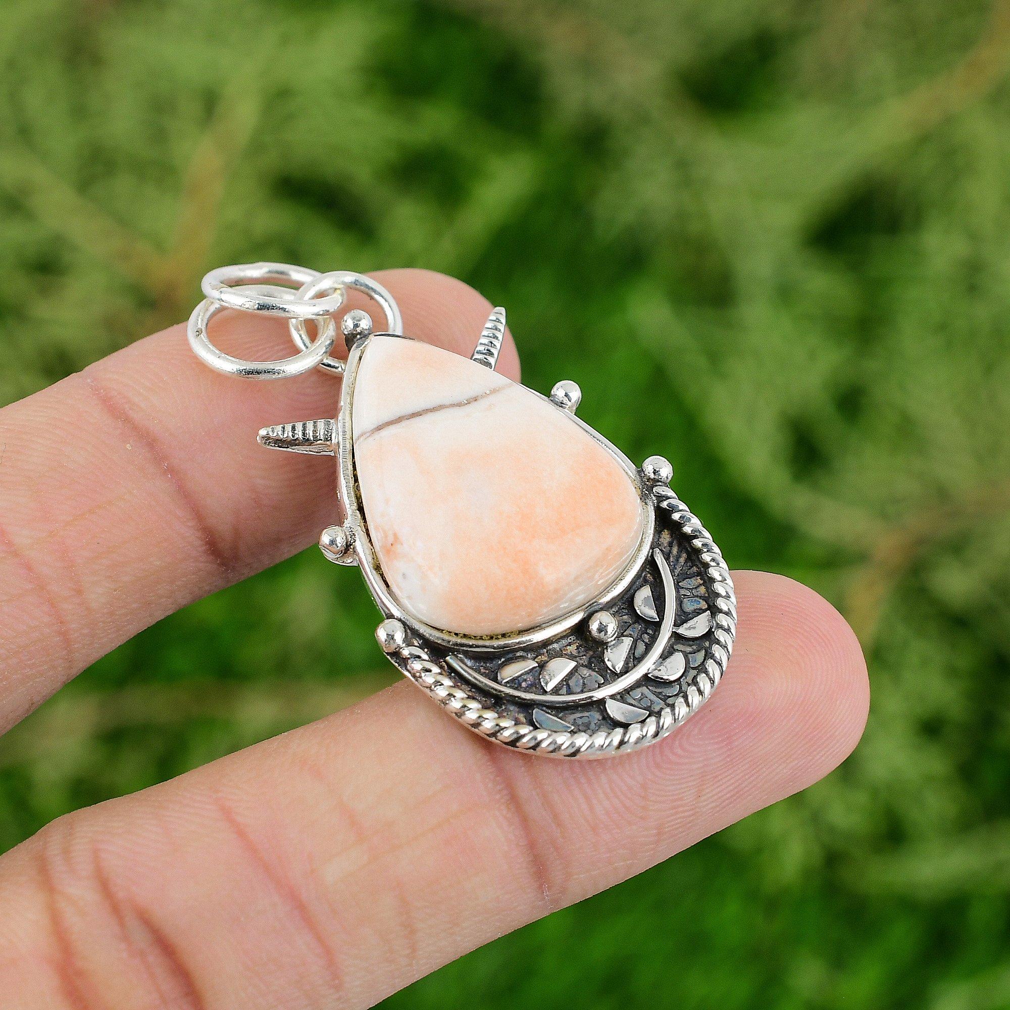 Scolecite Pendant 925 Sterling Silver Pendant Natural Gemstone Pendant Handmade Pendant Silver Jewelry Gifts For Him