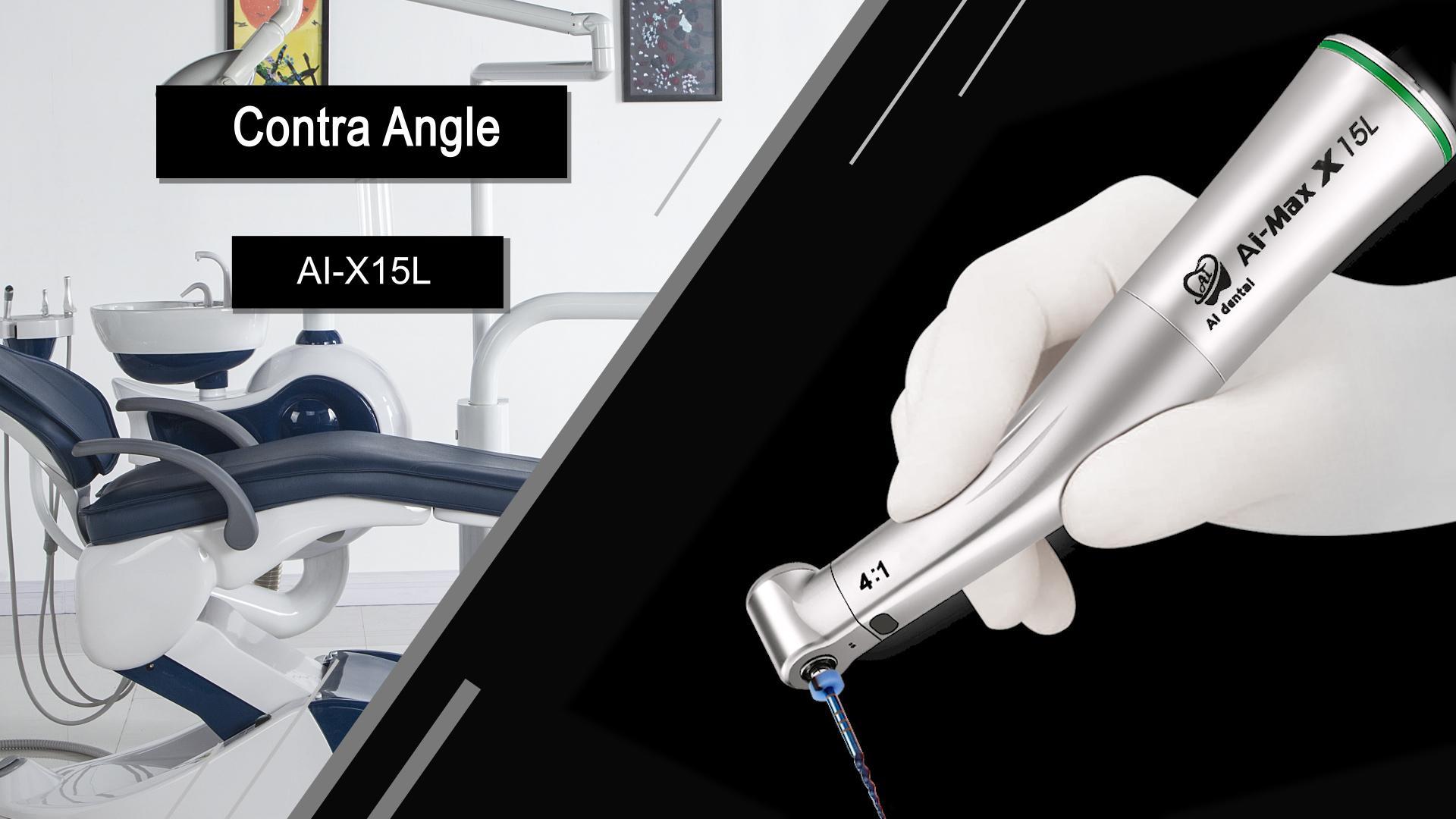 Dental Contra Angle Handpiece AI-X15L 4:1 Green Ring Reduction Low Speed Optical Handpiece For Dentist