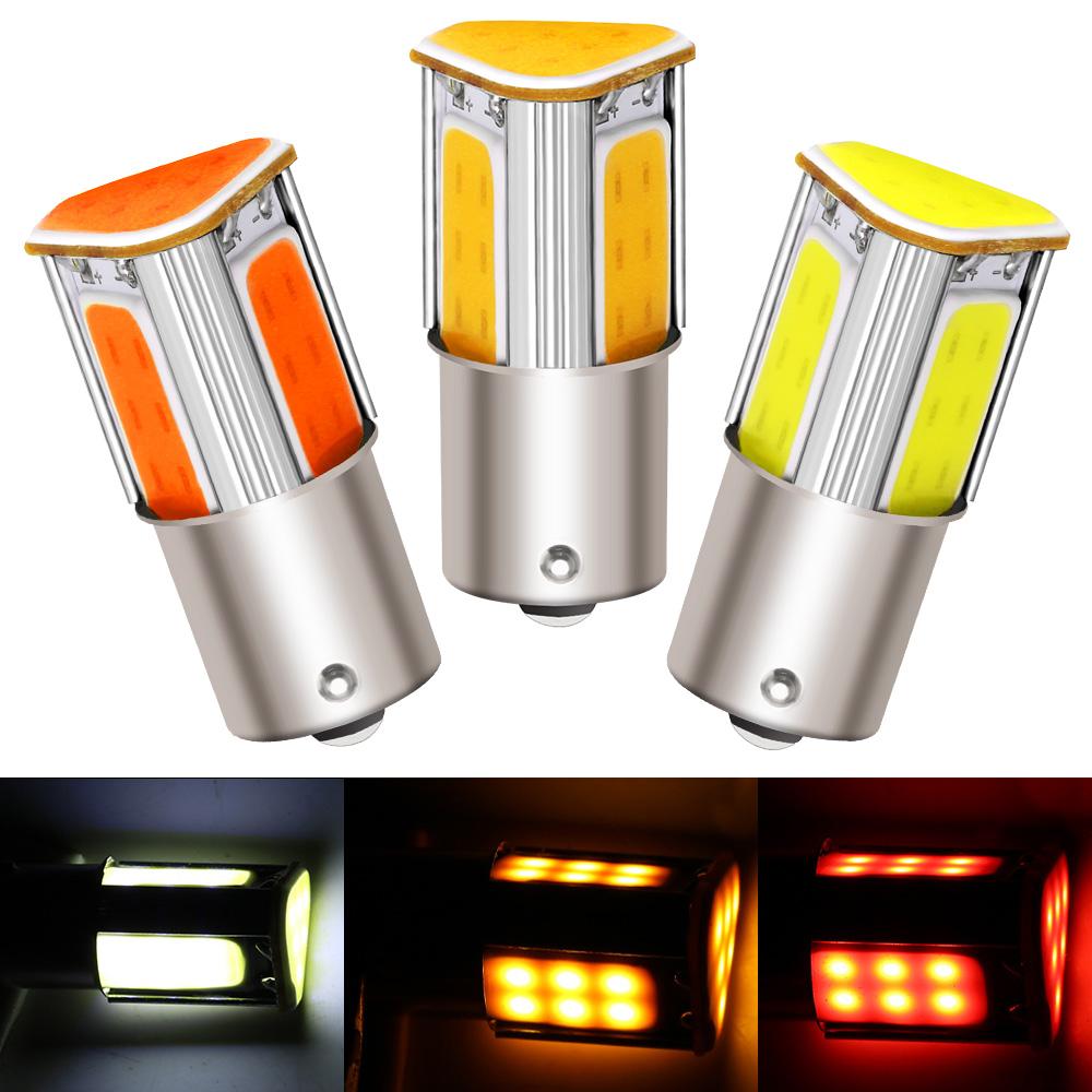 1x COB fehér LED Egyérintkezős Kétérintkezős 1157 bay15d p21/5w Autó LED Indexlámpa 1156 ba15s p21w Autó Féklámpa 12v Piros sárga Dióda