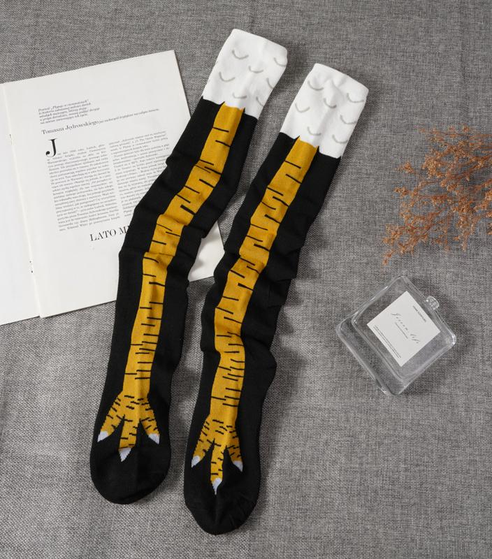 Funny Over-knee Socks Trendy Chicken Feet Socks for Women Fitness Sports Casual Socks
