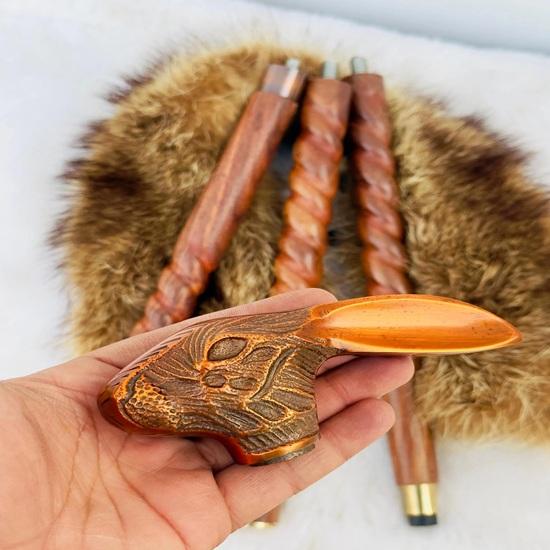 91.44 Cm Walking Stick with Rabbit Head Handle, Luxury Wooden Brass Stick Best Giftsfor Men, Women