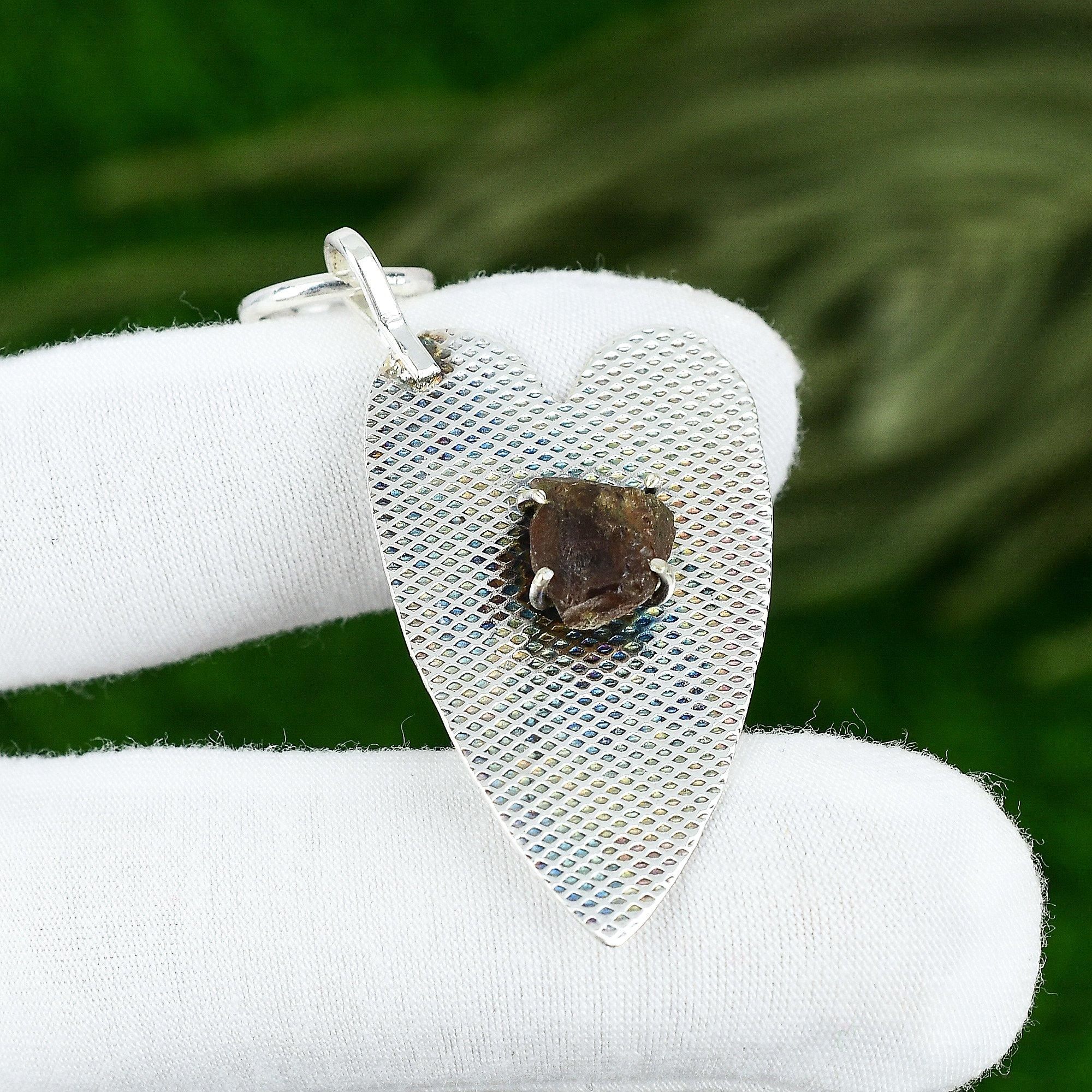 Sisters Day Deal Morganite Rough Gemstone 925 Silver Anniversary Wife Pendant