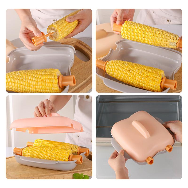 Contenitore per cottura a vapore di mais nel microonde Gadget da cucina Contenitore per cottura a vapore di verdure per cucinare in casa