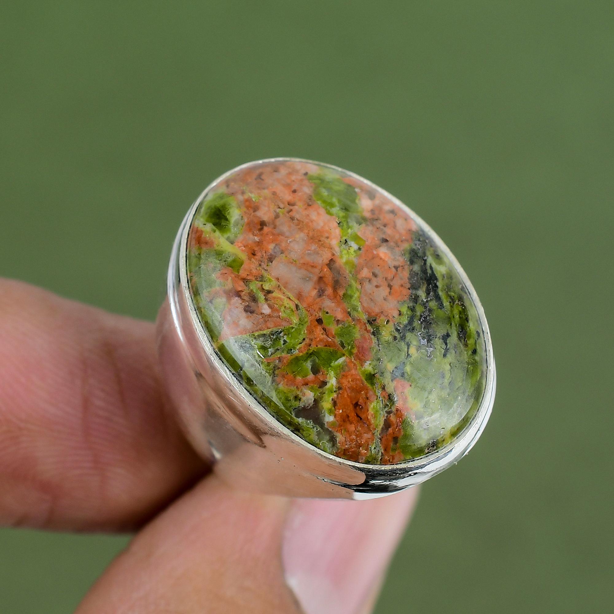 Unakite Ring 925 Sterling Silver Rings Handmade Birthstone Jewelry Natural Gemstone Ring Gifts For Her Statement Ring Available In Ring Size