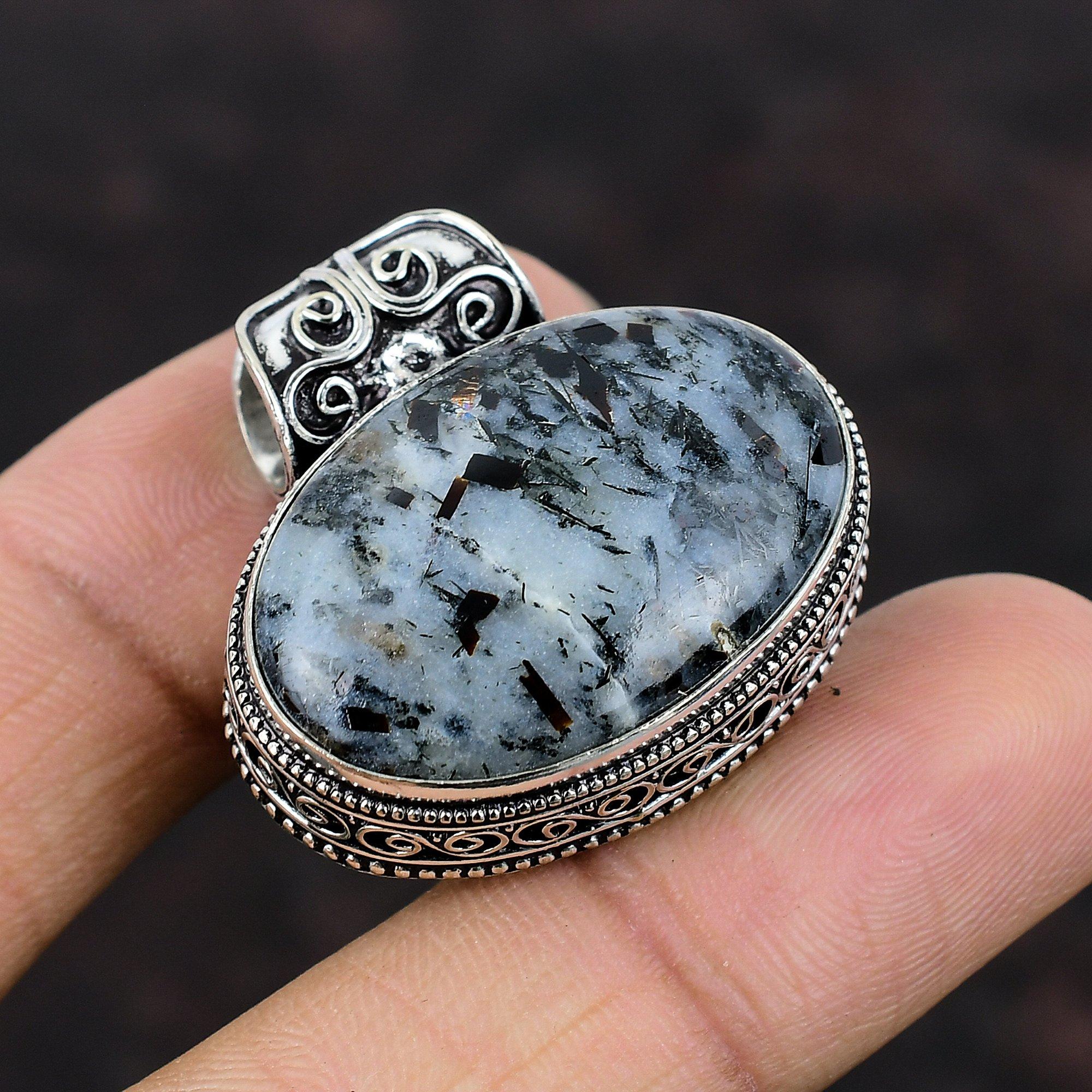 Astrophyllite Pendant Handmade Gemstone Pendant Vintage Pendant 925 Sterling Silver Pendant Astrophyllite Jewelry Wedding Gift Healing Stone