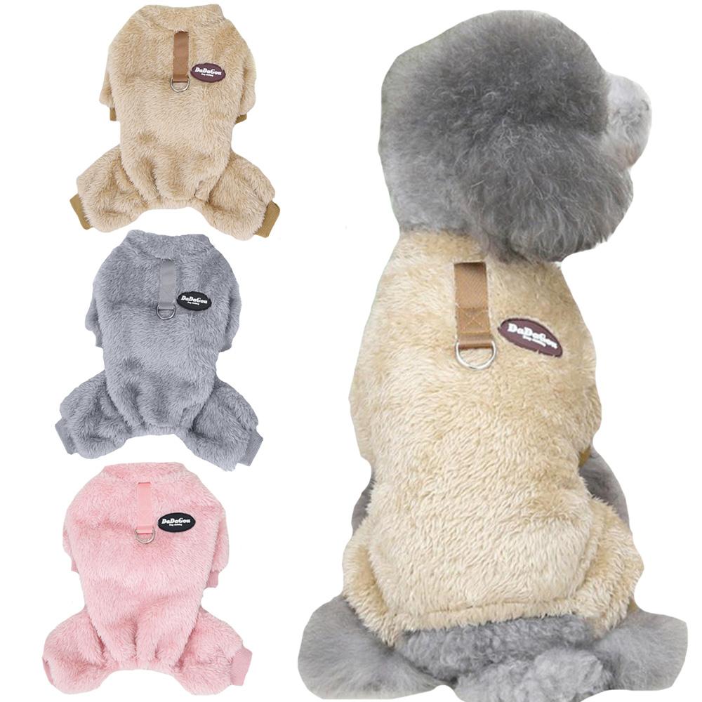 Dog Winter Coat Cat Soft Clothes Cute Warm Fleece Apparel Pet Winter Comfortable Kitty Autumn Jacket with Ring Pullover Cozy Four Legs Puppy Coats