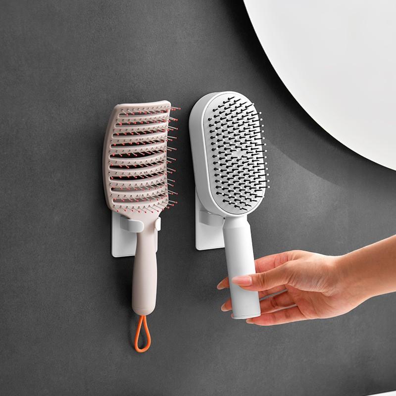 1PCS Punch-free Curly Hair Comb Storage Rack Light Luxury Bathroom Wash Basin Bathroom Wall-mounted Storage Air Cushion Comb Artifact