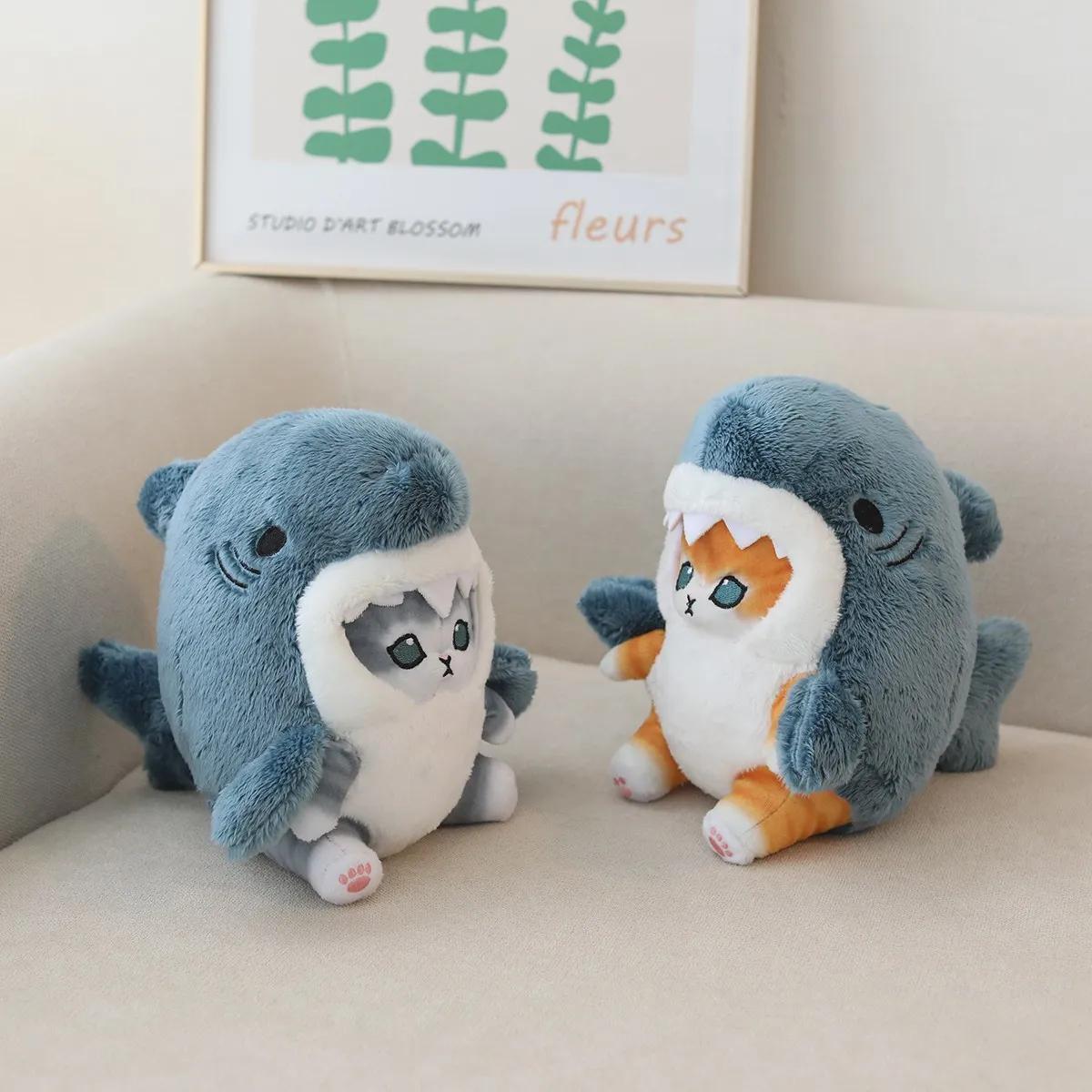 Juguete de Peluche de Tiburón Gato Kawaii Suave Relleno Colorido Muñeco Tiburón Gato Juguetes para Niños Regalo de Cumpleaños Navidad para Niños Niñas