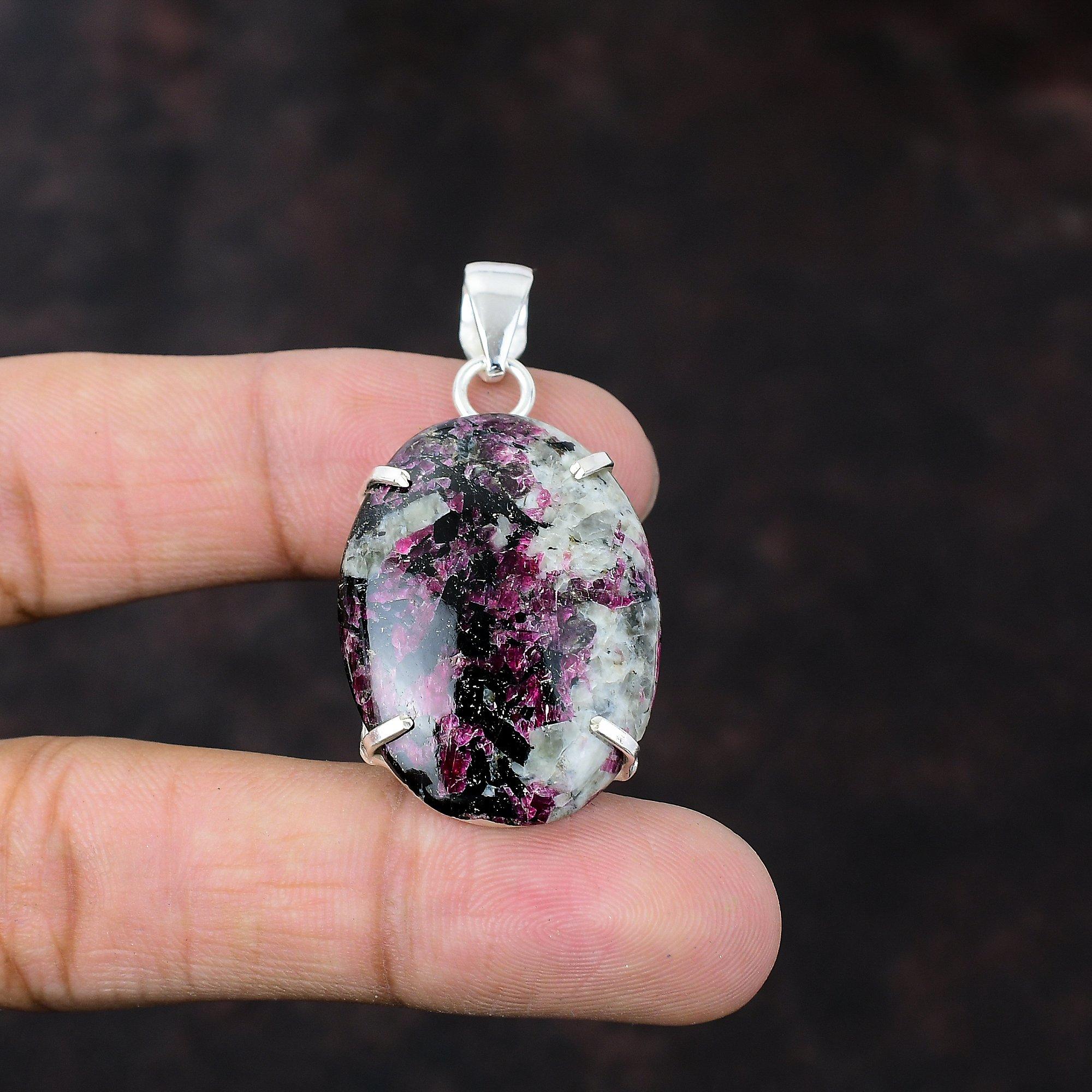 Eudialyte Pendant 925 Sterling Silver Pendant Brand New Jewelry Dainty Gemstone Pendant Handmade Jewelry Gift For Wife Healing Stone Pendant