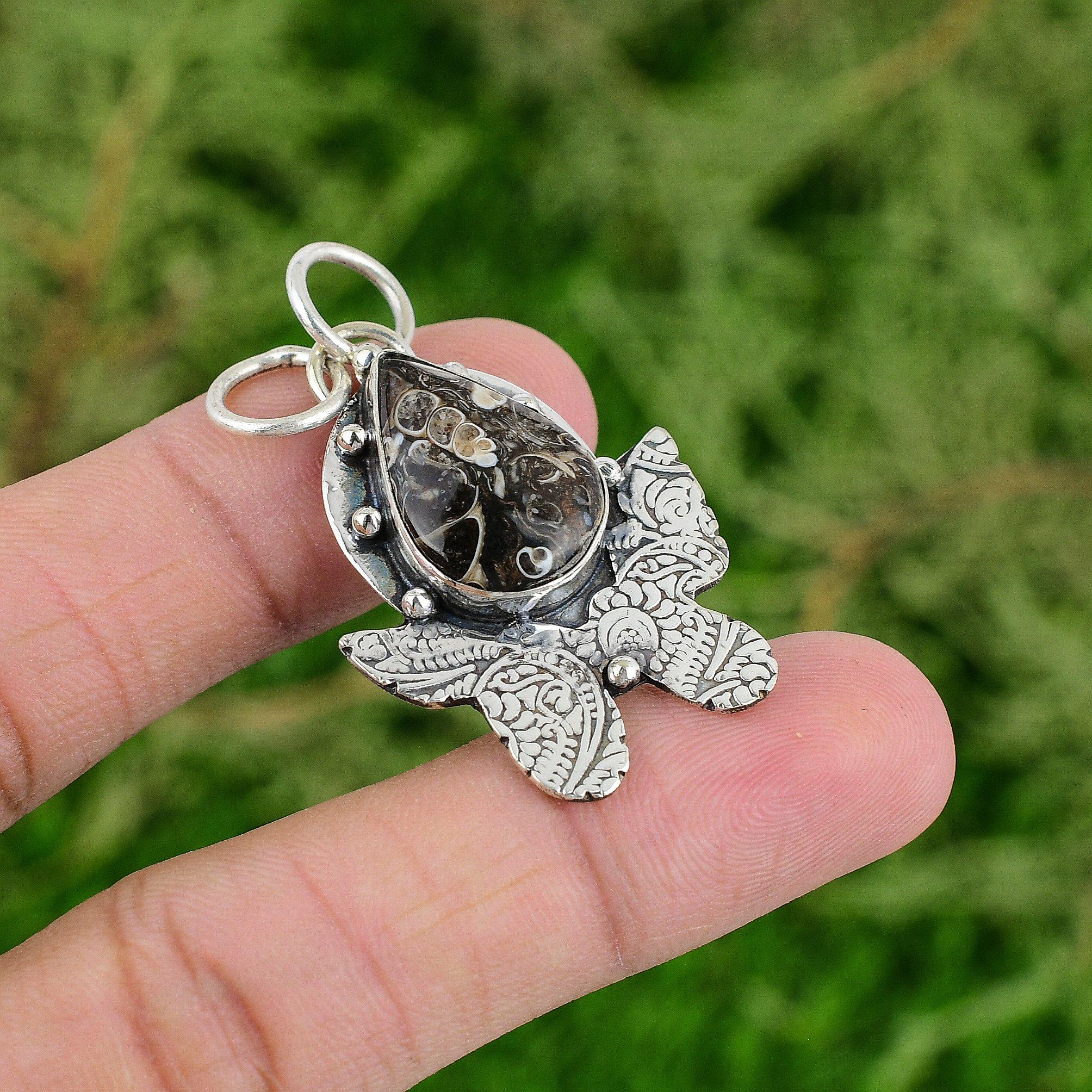 Töchtertag Angebot Sterlingsilber Turritella Achat Edelstein Neuer Anhänger Schmuck