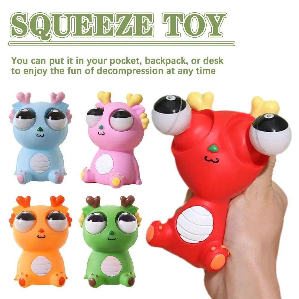 Funny Eyeball Burst Squeeze Dragon Pinch Toys Adult Kids Stress Relief Creative Decompression Toy