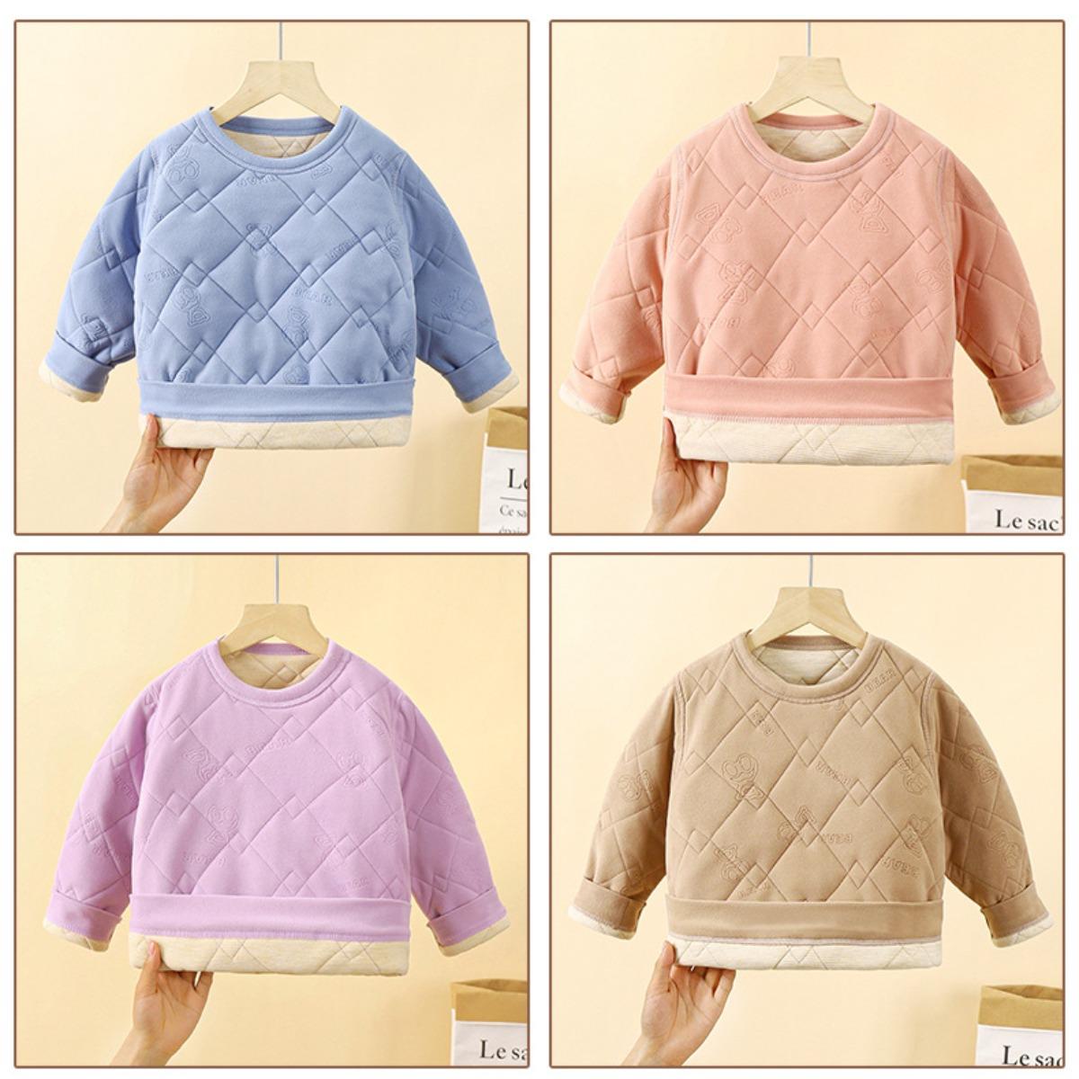 School Uniform Artifact, Children's Warm Underwear with Thick Velvet, Men's Autumn Clothes, Women's Clothing, Warm Clothes for Autumn and Winter