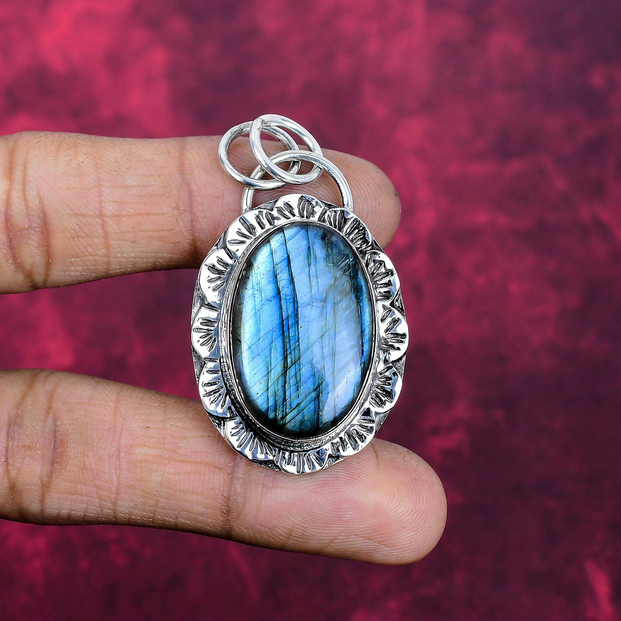 Labradorite Jewelry, 925 Solid Sterling Silver Pendant Handmade Gemstone Jewelry, Gifts For Wife Brand New Pendant