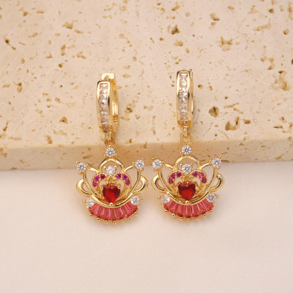 1 Pair Luxury Geometric Shapes Dangle Earrings for Women Zirconia Earring Jewelry Wedding Party Accessories