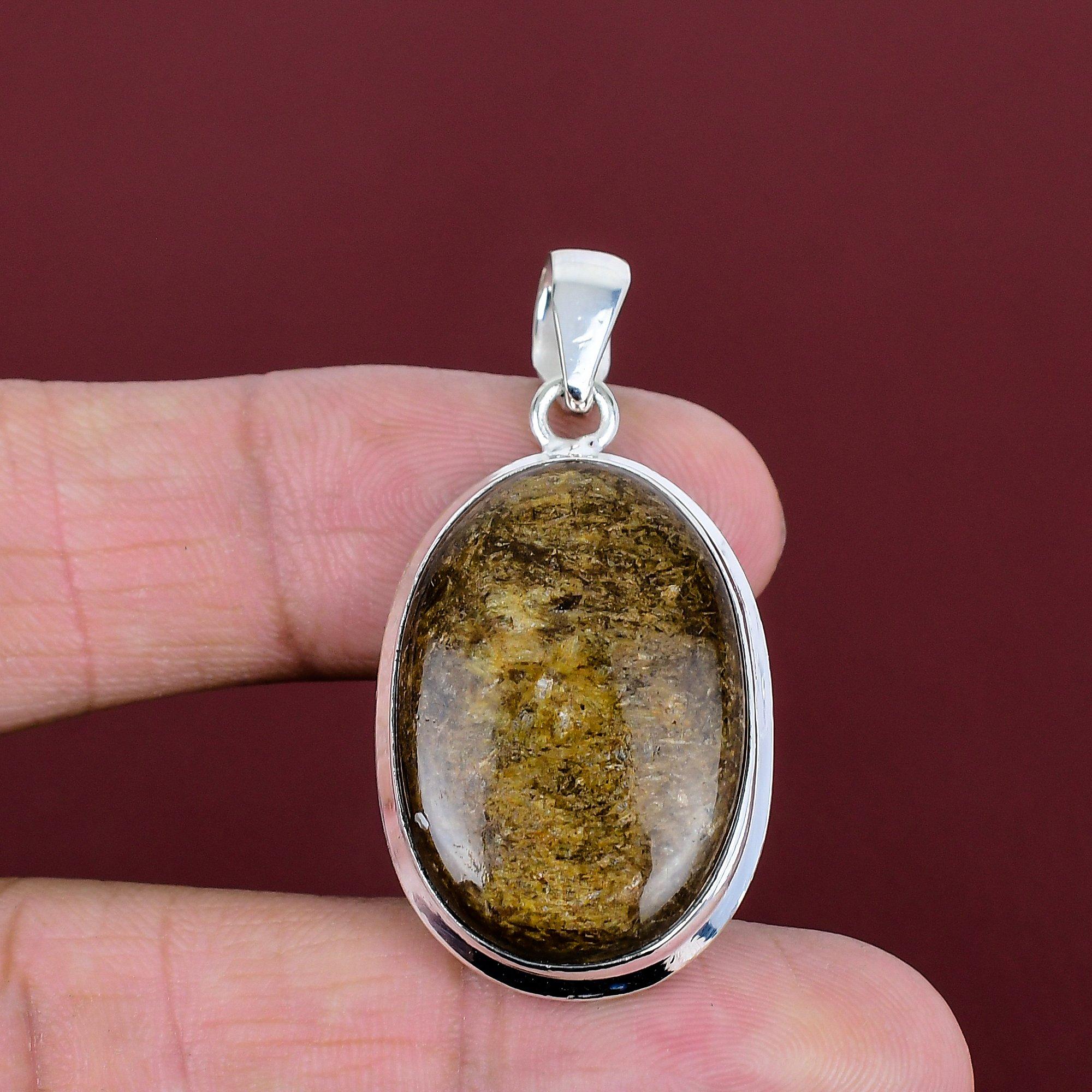 Bronzite pendant 925 sterling silver pendant antique jewelry top quality gemstone pendant handmade jewelry gifts for women statement pendant