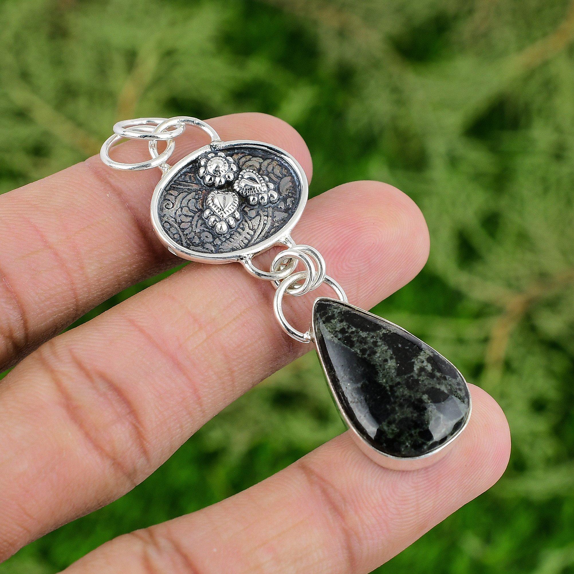 Thanks Giving Day Sale Natural Star Galaxy Jasper Sterling Silver Bezel Pendant