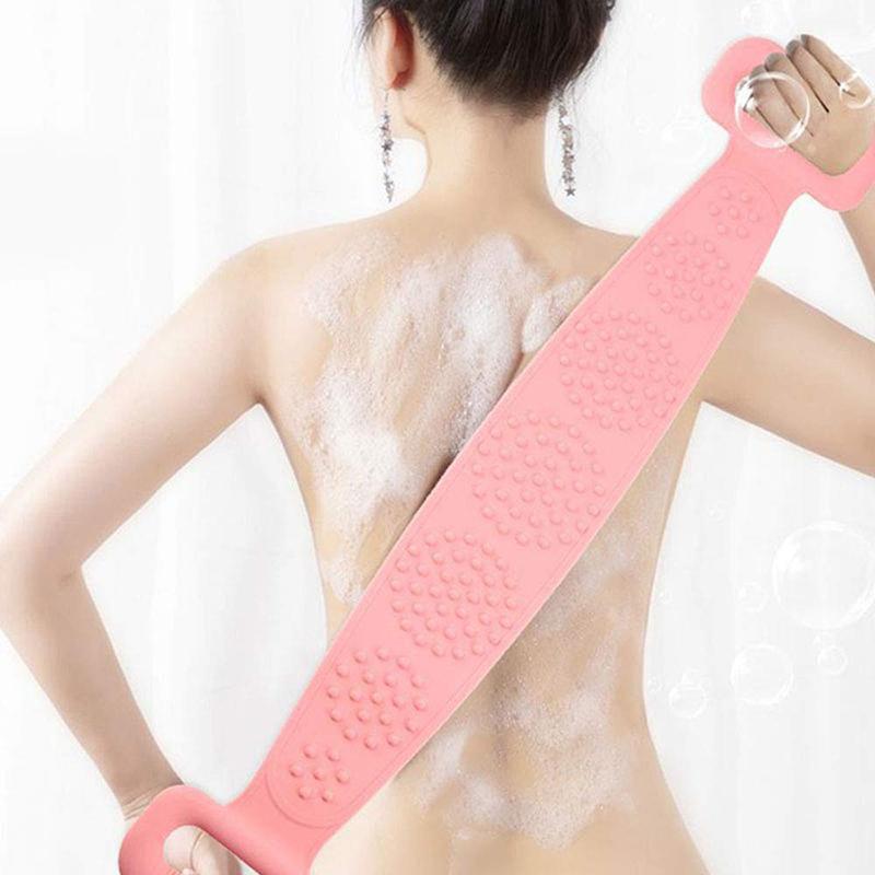 Solid Color Body Brush Silicone Dirt Scrub Towel Back Brush Bathroom Brush Bathroom Supplies Shower Brush Exfoliating Bath Brush