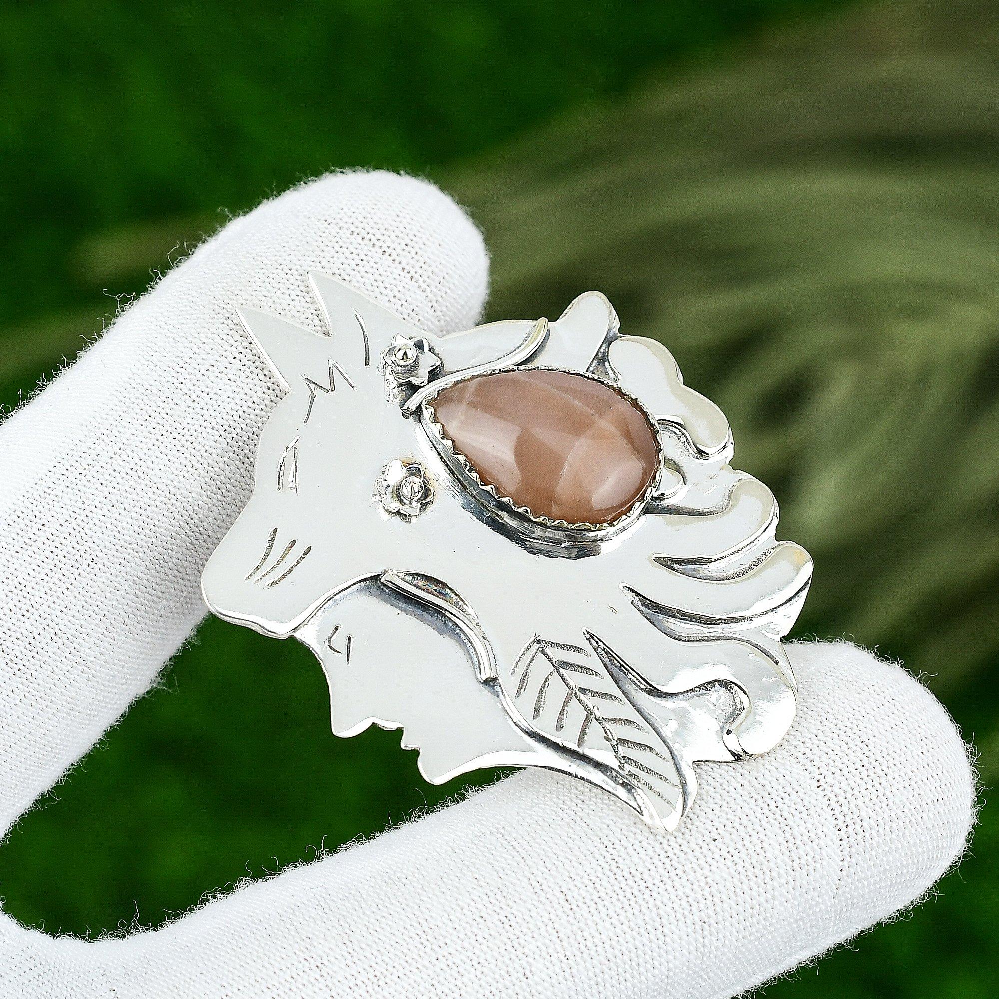 Pear Flint Stone Gemstone 925 Silver Bezel Artisan Birthday Unique New Pendant