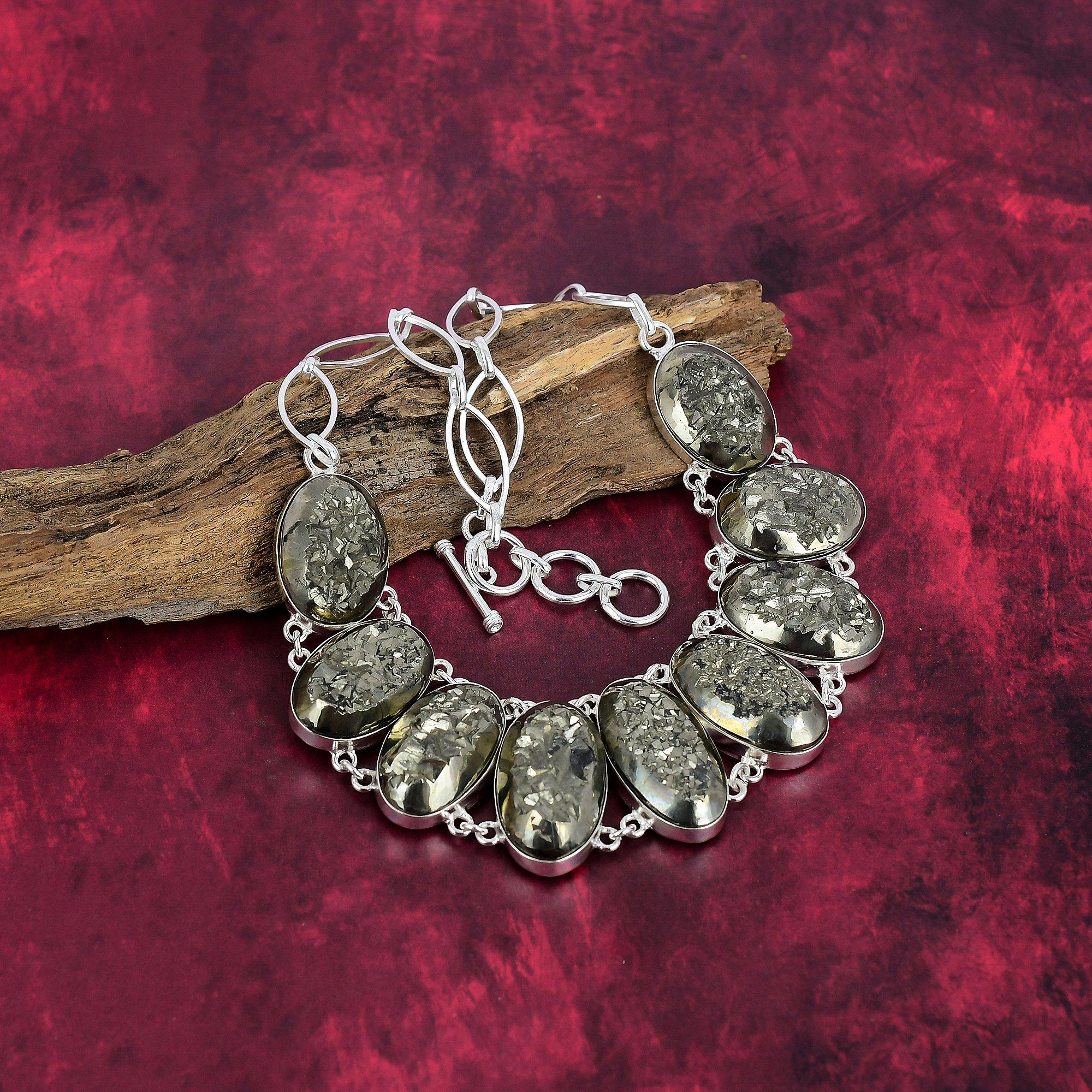 Golden Pyrite Druzy Necklace Gemstone Jewelry, 925 Solid Sterling Silver Handmade Necklace, Latest Design Jewelry