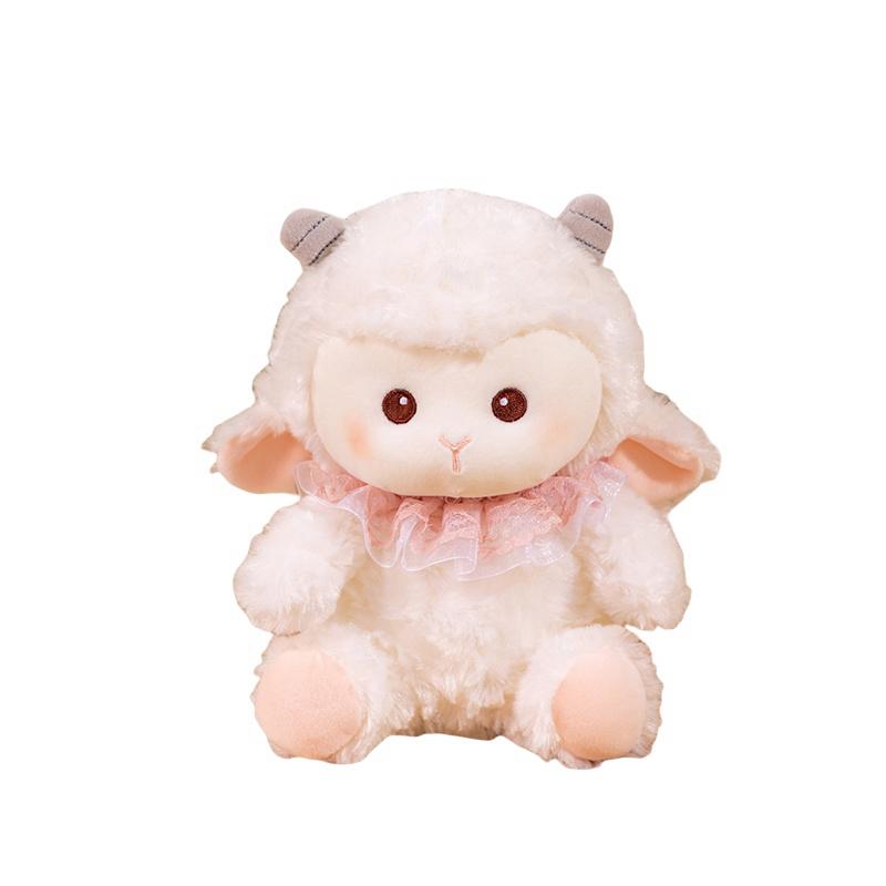 Pink Sheep Plush Toy Lovely Fluffy Sheep Doll Soothing Toys Soft Sweet Sheep Plushies Gift Girl Kids
