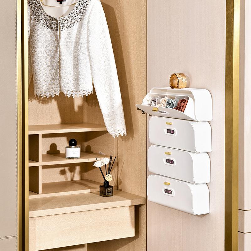 Wall-mounted Classification Drawer-type Underwear Storage Box Plastic Wardrobe Bra Socks Underwear Compartment Organization Box