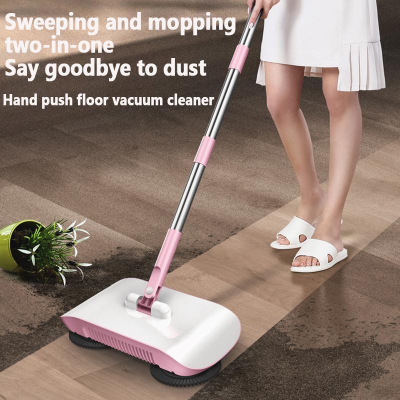 Household Floor Sweeper With Dustpan Set 2 In 1 Machine Cleans Dust Manual Hand Push Mop Vacuum Cleaner