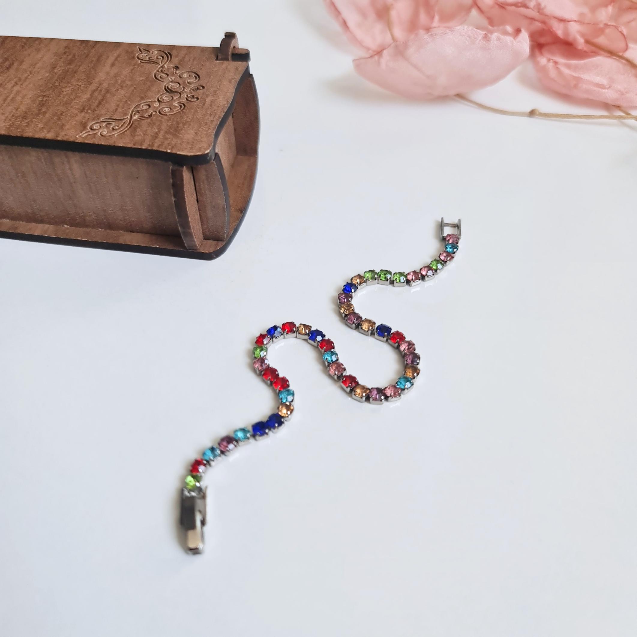 Women's Silver Color Zircon Stone Waterway Bracelet Jewelry Accessory Gift