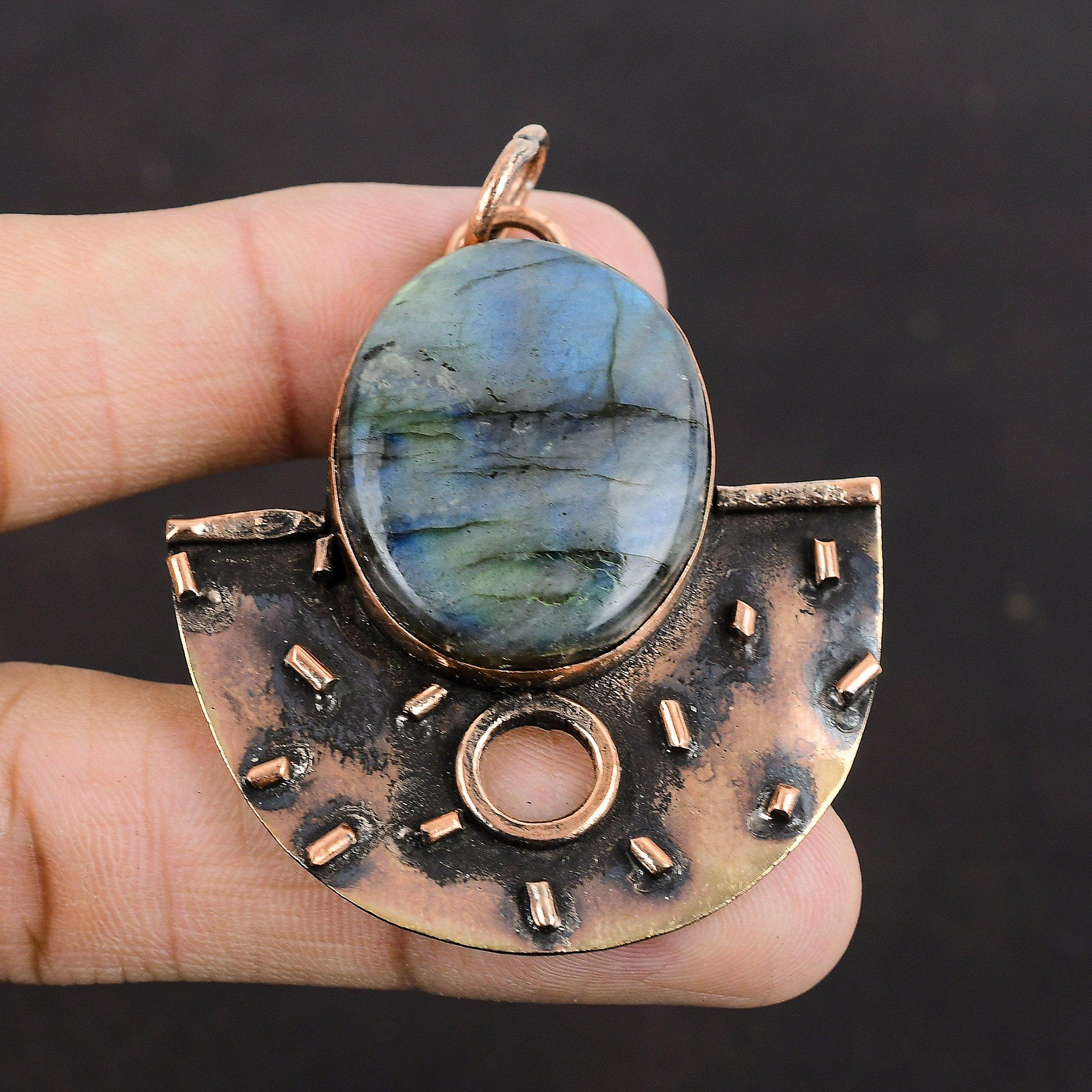 Labradorite Copper Pendant A One Quality Gemstone Pendant Handmade Pendants Copper Jewelry Statement Pendant Wedding Gift Brand New Pendant