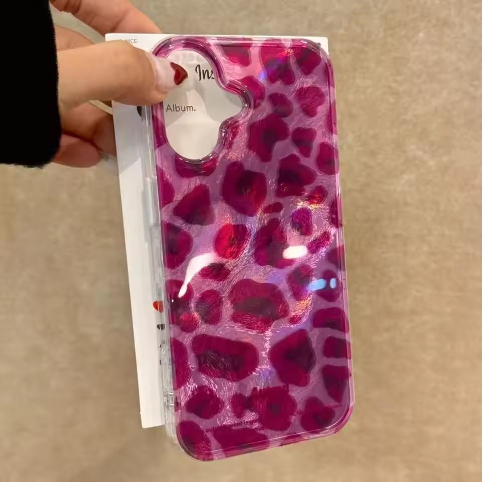 Purple Leopard Print Glacier Pattern Phone Case For iPhone17 16 15 14 13 12 11 Pro Max  Plus  Shockproof Back Cover