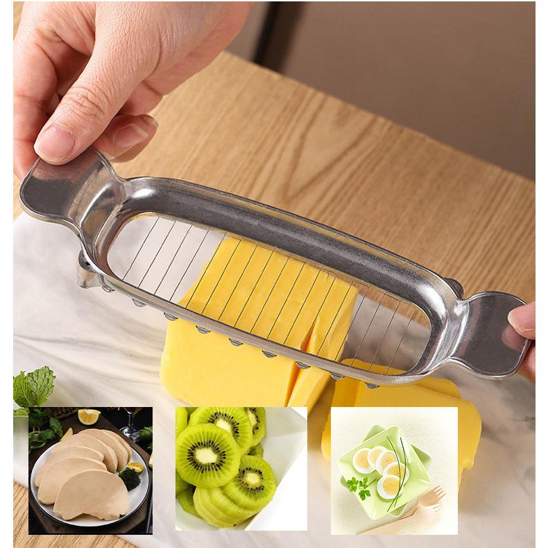 Stainless Steel Cheese Slicer Cutter Wire Butter Slicer for Block Cheese Efficient Cutting Cheese Spatula for Cakes Fruits Kitchen Home Gift