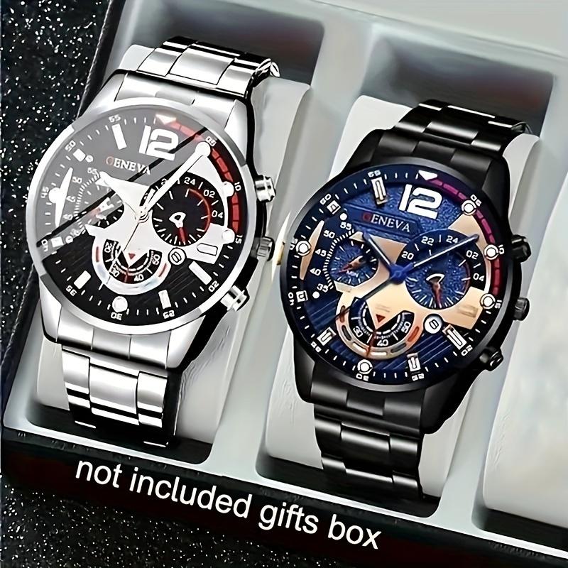 2pcs Luxury Men's Quartz Watch Set With Precision Time Scale Perfect For Business & Casual Wear for Back To School, Birthdays