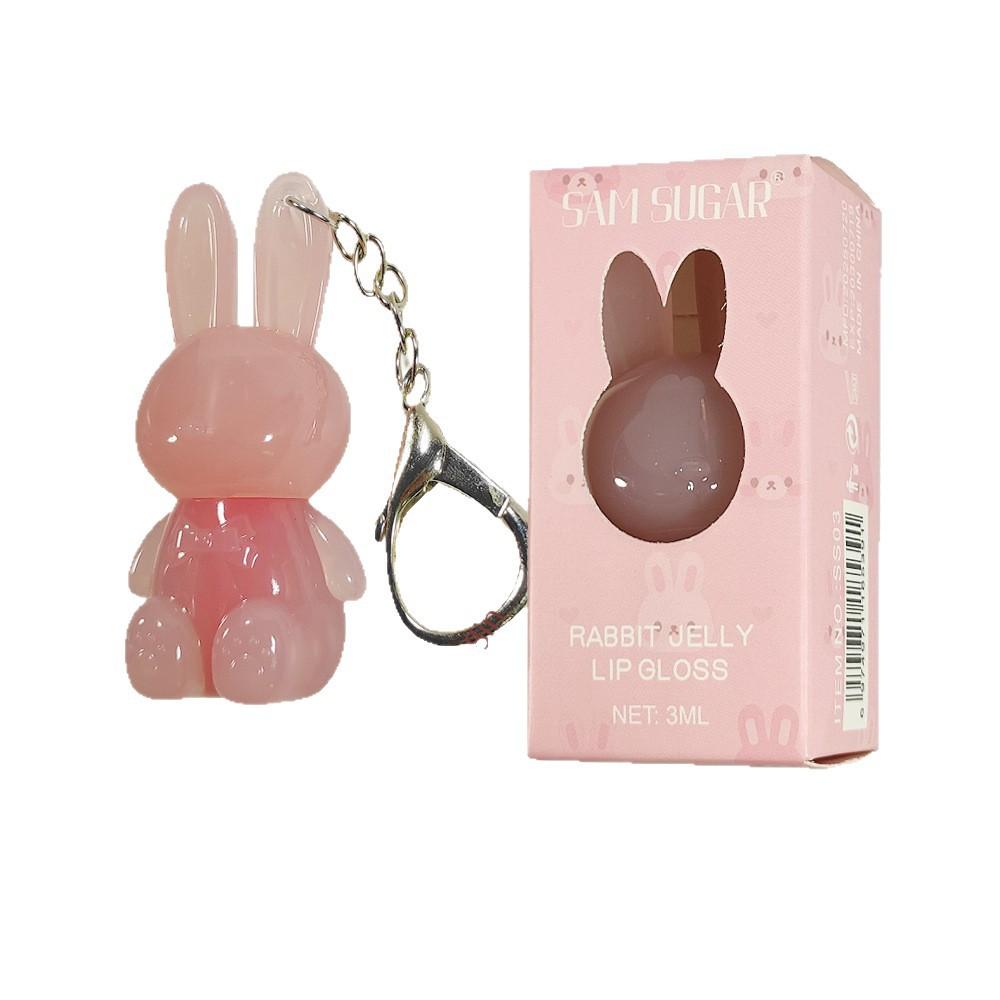 SAM SUGAR Pink Rabbit Velvet Matte Lip Cream Black Rabbit Water Light Lip Glaze Matte Mirror Pendant Lipstick Lip Gloss