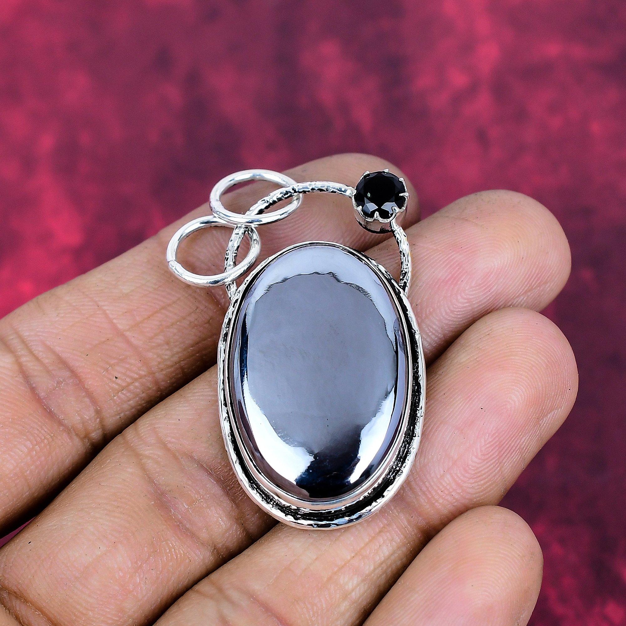 Shungite Jewelry, 925 Solid Sterling Silver Pendant Handmade Gemstone Jewelry, Gifts For Wife Brand New Pendant