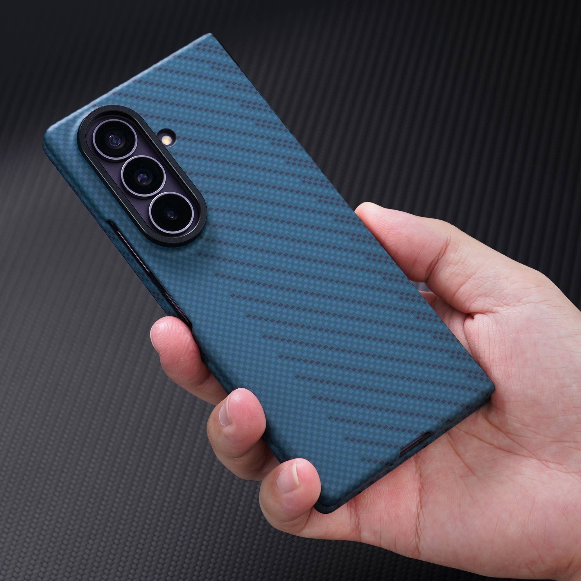 Carbon Fiber Case for Samsung Galaxy Z Fold 8 Ultra 7 MagSafe Wireless Charging with Tempered Film Screen Protection Shockproof Cover Phone Bumpers