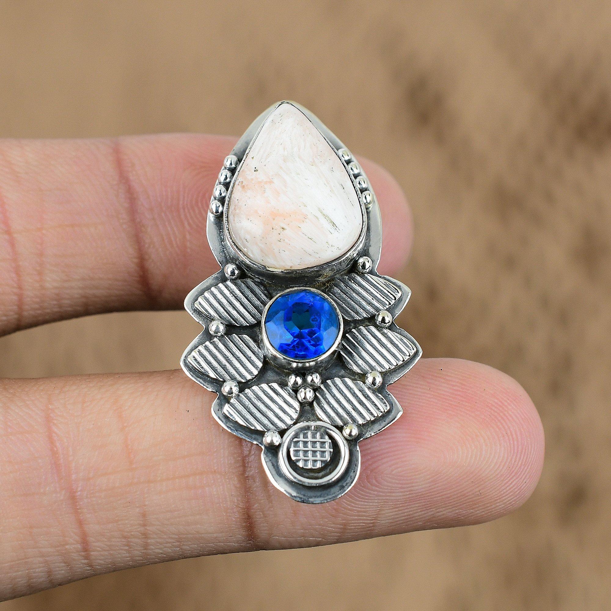 Natural Scolecite Gemstone Indian Jewelry 925 Sterling Silver Pendant For Girls