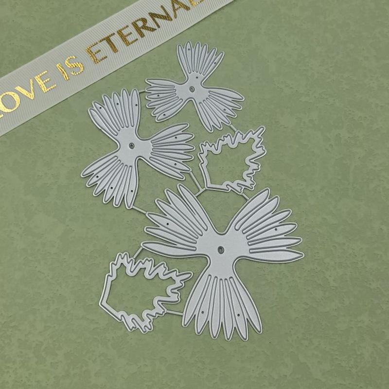 3D Flower Pine Needle Design Style Metal Cutting Die Stencil for DIY Scrapbooking Album Photo Embossing Paper Card Craft Decor