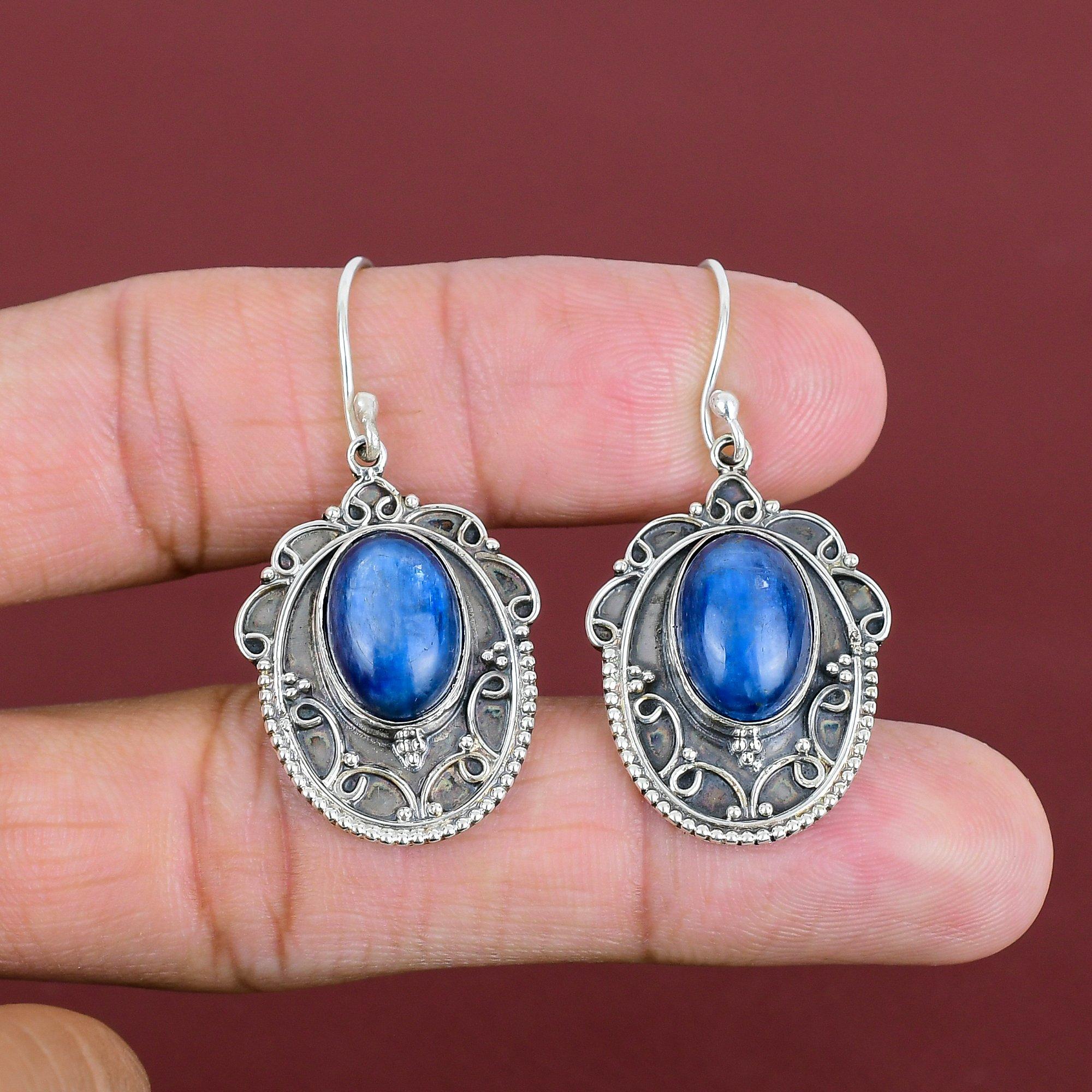 Kyanite Earrings Vintage Earring Amazing Jewelry Gemstone Earring 925 Sterling Silver Earring Handmade Earrings Gifts For Mom Dangle Earring