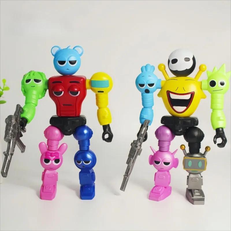 Sprunki Anime Action Figures Kids Creative DIY Assembly Toy Home Decor Desk Ornament Children Cartoon Cute Toy Model Gifts
