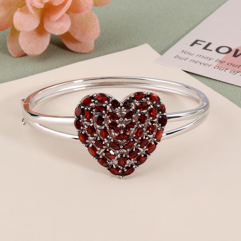 SILBERTALE Bracciali a forma di cuore, da donna, in argento Sterling 925, dorati, semplici, per le donne, Argento sterling