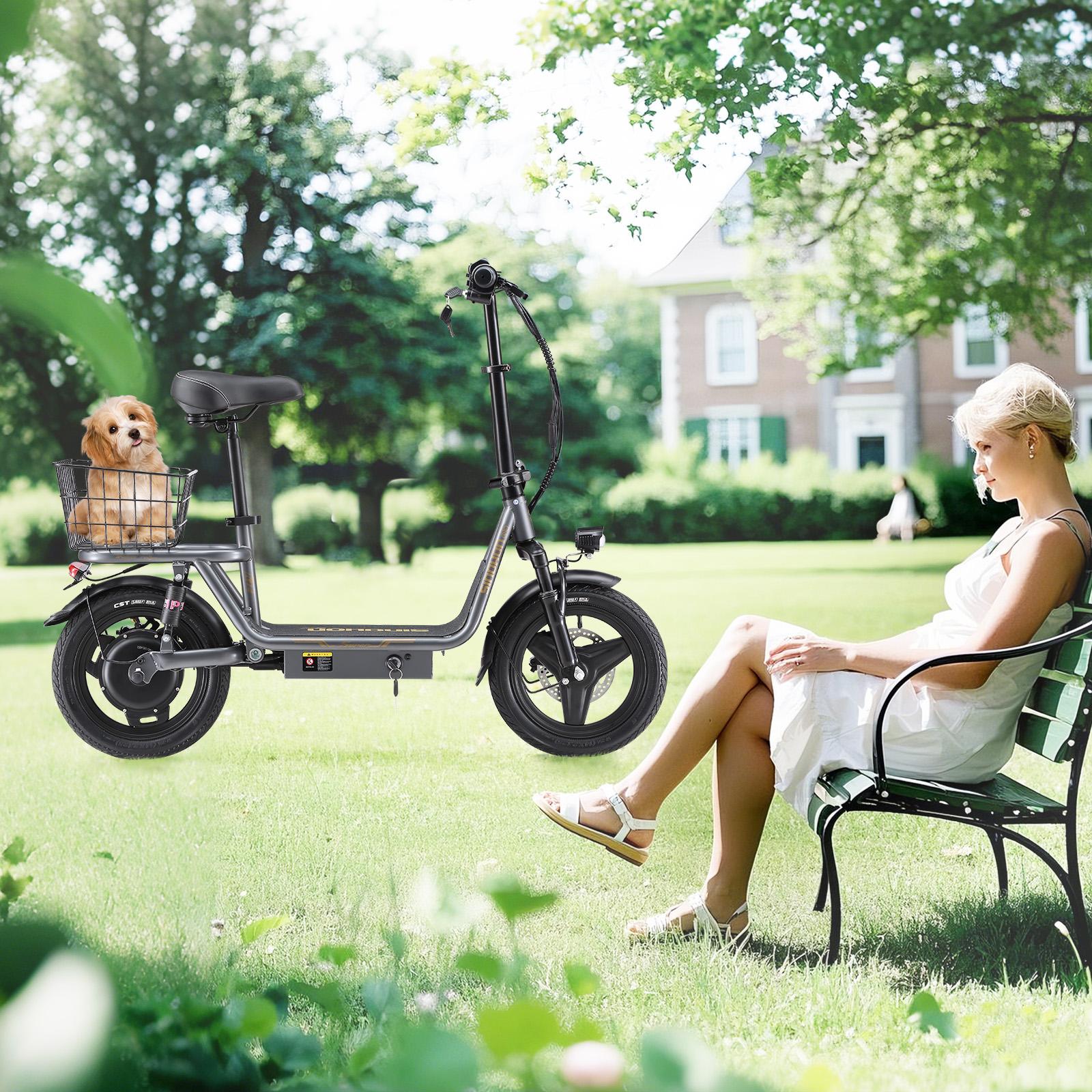 SINOHON K14  Outdoor Folding Electric Scooter 240W Motor 36V13AH Battery With Rear Frame E-Scooter 14 Inch Road Tires Urban Commuting EScooter