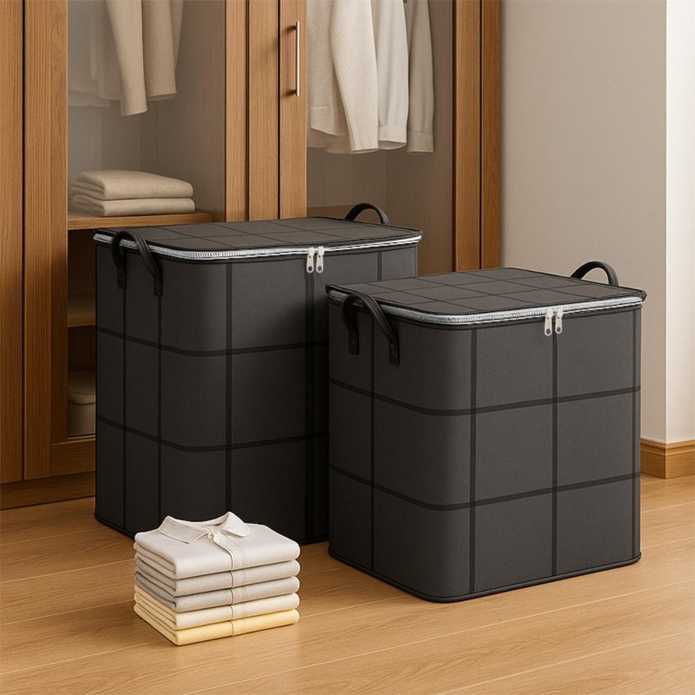 Borsa Contenitore Pieghevole per Armadio, Scatola Contenitore di Grande Capacità, Organizer Domestico con Doppia Cerniera e Maniglia, per Vestiti, Biancheria da Letto, Traslochi, Viaggi, Contenitore Sottoletto