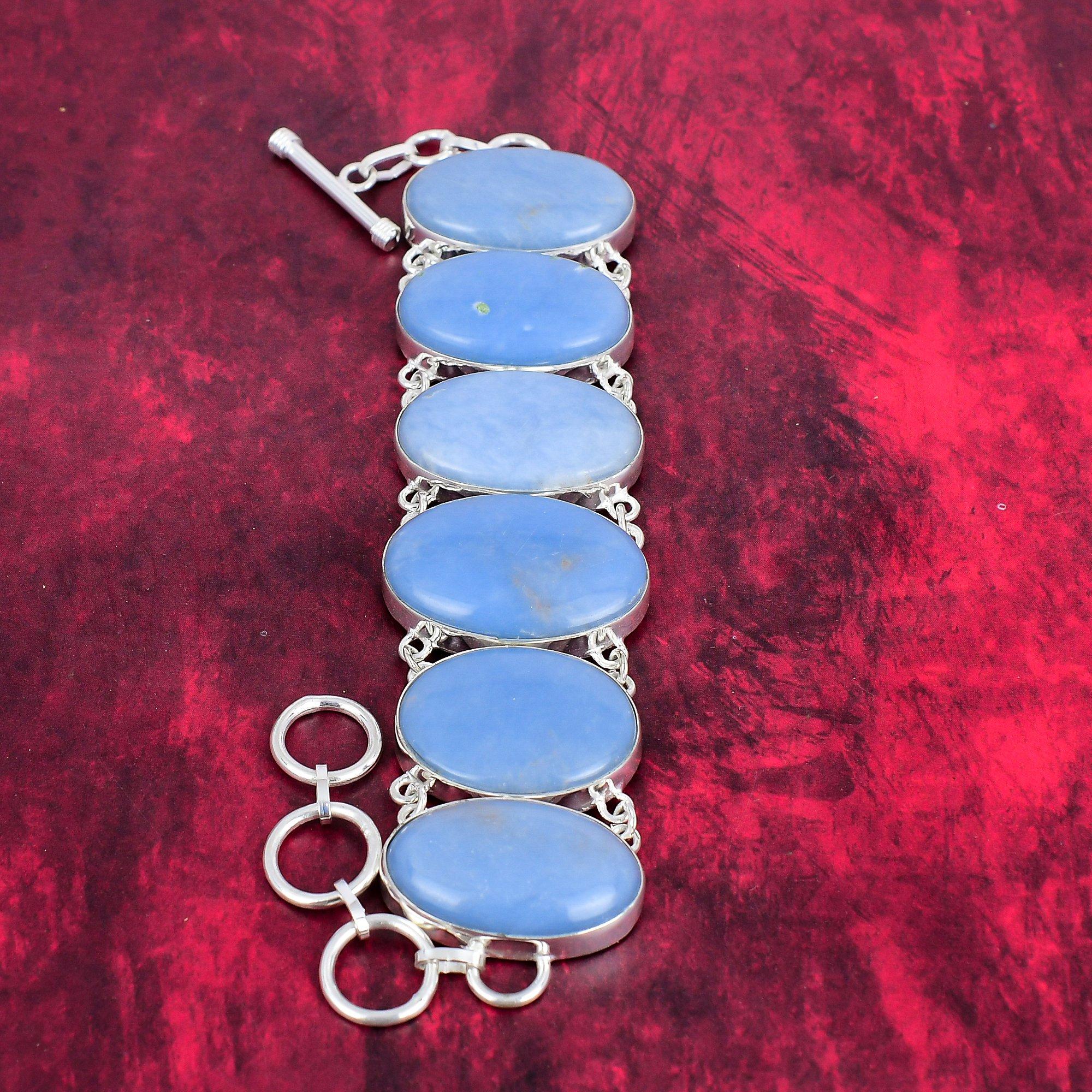Anglite Natural Bracelet Jewelry, Unique Gemstone Jewelry, 925 Solid Sterling Silver Bracelet, Chain Bracelet, Handmade Dazzling Jewelry Gift For Mom